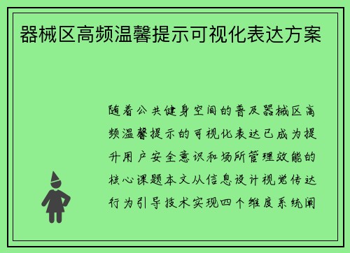 器械区高频温馨提示可视化表达方案